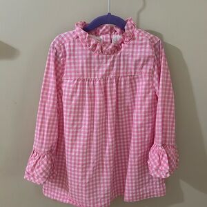 Janie and Jack, pink gingham blouse, size 8, like new